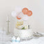 11 Pcs Balloon Cake Topper Clear, Rose Gold and White - Whimsical Clustered Mini Garland Cake Inserts DIY Party Decorations
