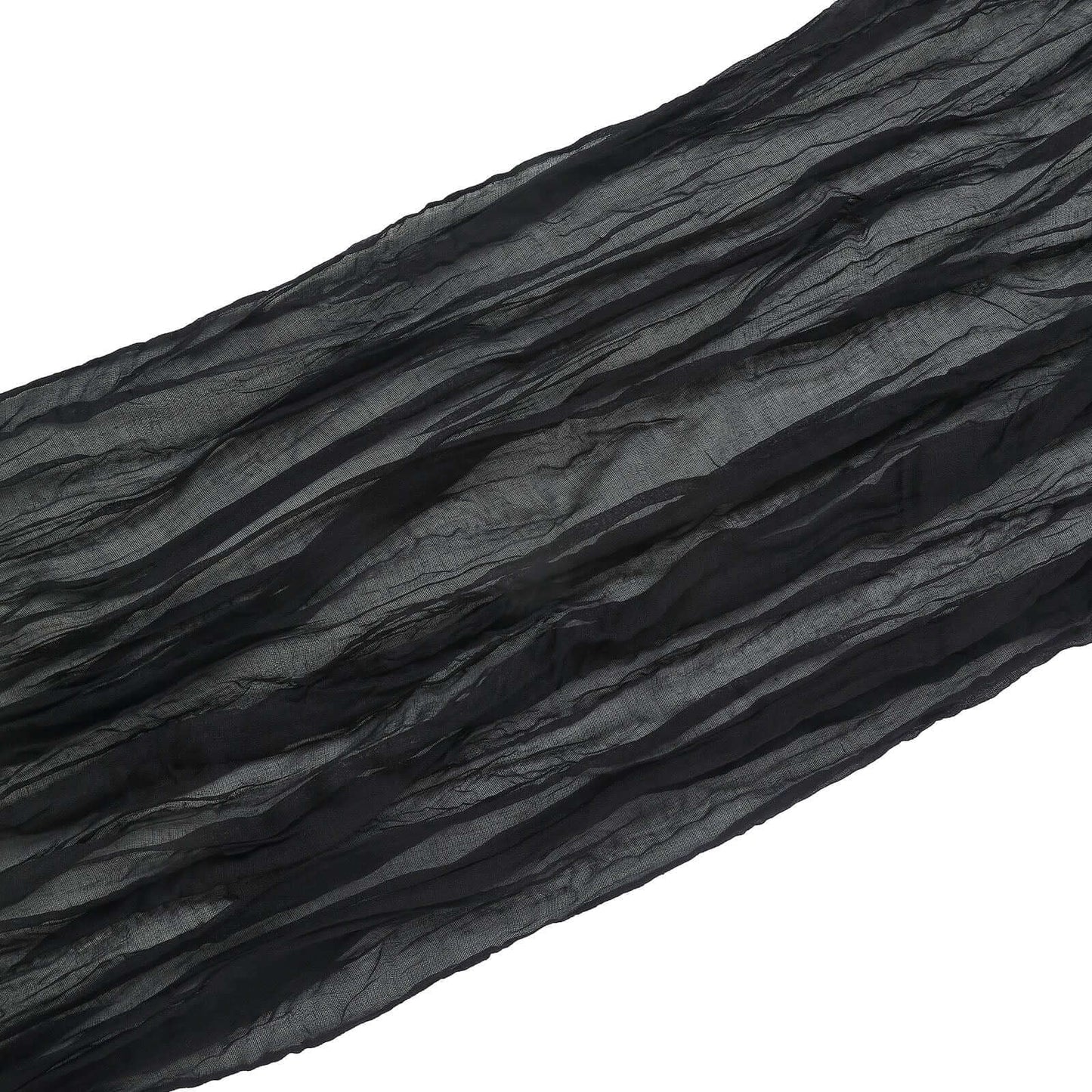 20ft Black Gauze Cheesecloth Fabric Wedding Arch Drapery, Window Scarf Valance, Boho Decor Arbor Curtain Panel