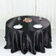 Satin 132" Round Tablecloth Black - Stylish Seamless Table Cover for Weddings & Events