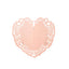 12 Pack Blush Shimmery Laser Cut Heart Paper Napkin Holders with Lace Pattern, Disposable Napkin Rings Bands