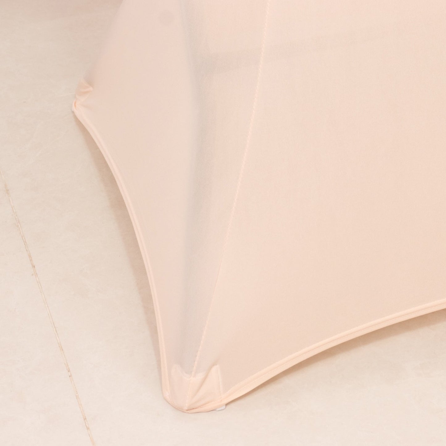 Spandex 36" Round Cocktail Table Cover Blush - Easy to Maintain Stretch Fitted Highboy Tablecloth