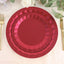 25-Pack Paper 9" Round Dinner Plates in Burgundy with Geometric Prism Rim - Disposable 400GSM Party Plates
