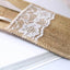 10 Pack 4"x8" Natural Burlap Lace Single Set Silverware Holder Pouch