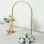 Gold Metal Chiara Arch Table Centerpiece with Rounded Top - Detachable Flower Stand Frame for Weddings 35"