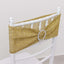 5 Pack Chair Sashes Shimmer Tinsel Spandex 5"x12" with Silver Rhinestone Buckles Champagne - Stylish Chair Bands