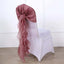 Chiffon Chair Sash with Curly Design Mauve Cinnamon Rose - Stylish Chair Decorations