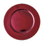 6-Pack Acrylic Round Charger Plates 13" in Burgundy with Beaded Rim, Dinner Charger Event Tabletop Decor