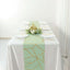 Polyester 9ft Table Runner Sage Green with Gold Foil Modern Geometric Accent