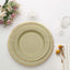25-Pack Disposable Round Charger Plates in Khaki Sunray Design with Gold Rim - 350GSM Heavy Duty Paper Chargers 13"