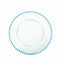 10-Pack Transparent Dusty Blue Plastic Dessert Plates â€“ 8" Round with Beaded Rim, Disposable for Parties & Events