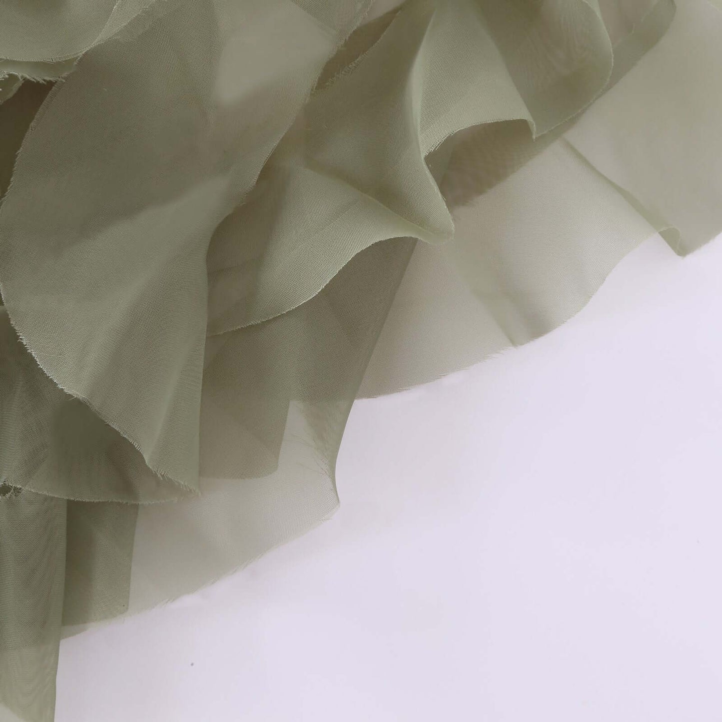 Chiffon Chair Sash with Curly Design Dusty Sage Green - Stylish Chair Decorations