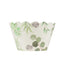 25-Pack Paper Cupcake Wrappers Eucalyptus Leaves Print White Green - Round Muffin Truffle Cup Liners 3"