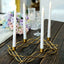Rectangular Taper Wreath Candelabra 4 Arm Gold Metal Candle Holder Centerpiece - Stylish Wedding Decor 12"x8"