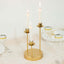 Vintage Candelabra 3-Arm Taper Candle Holder Gold Metal Wedding Table Centerpiece - Stylish Tabletop Accent 10"