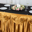 Satin 14ft Table Skirt Gold Pleated Double Drape Design - Soft & Graceful for Events