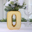 Shiny Ceramic Vase Letter "O" Gold Plated - Chic Bud Planter Pot for Events & Decor 6"