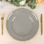 6-Pack Acrylic Round Charger Plates 13" in Charcoal Gray with Gold Beaded Rim, Decorative Dinner Party Charger Tableware