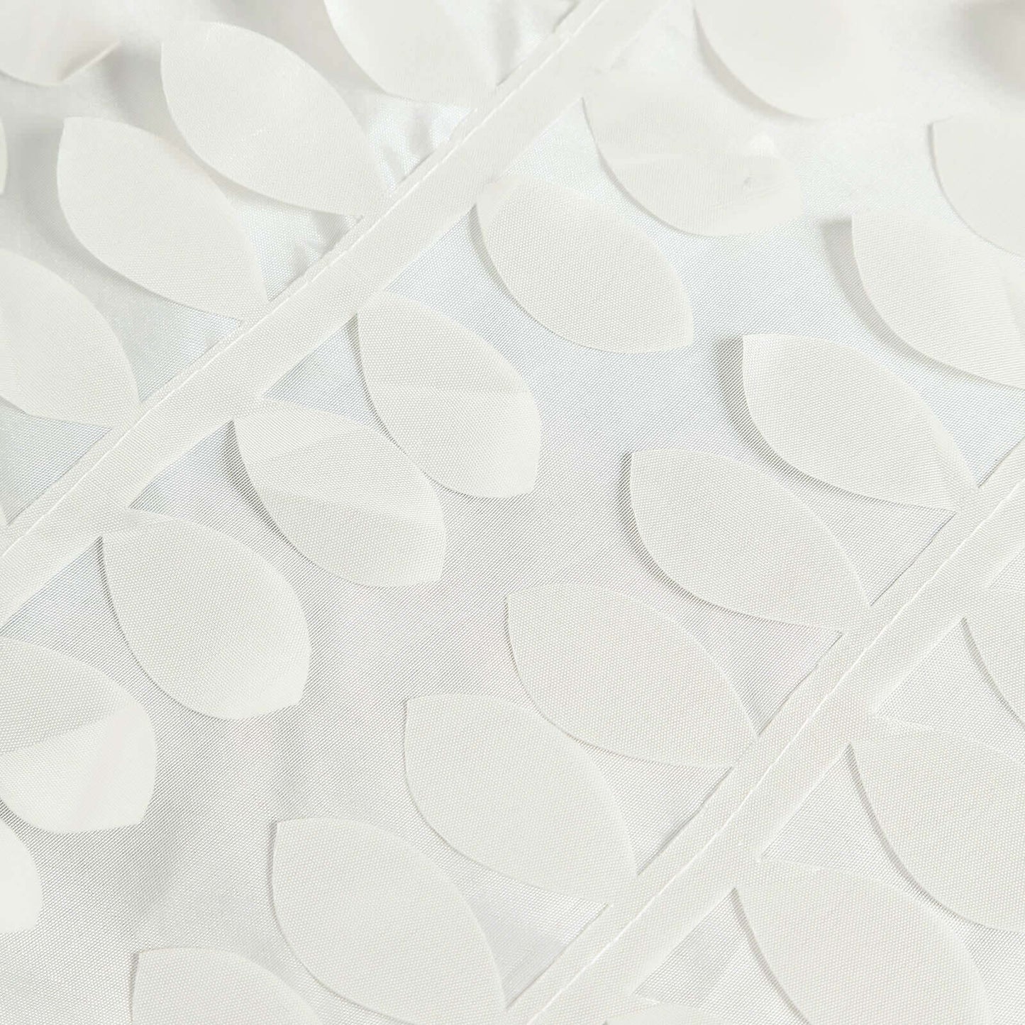 Taffeta 90"x132" Rectangle Tablecloth Ivory | 3D Leaf Petal Design Seamless Table Cover