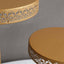 3-Tier Dessert Stand Hollow Lace Round Design Gold - Cupcake Tower and Tiered Cake Display Metal 21"