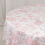 Polyester 90" Round Tablecloth White - Pink French Toile Pattern for Chic Weddings