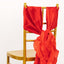 5 Pack Chiffon Satin Chair Sashes Red - Easy to Install Ruffled Curly Willow