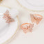 4 Pack Rose Gold Metal Butterfly Napkin Rings, Decorative Laser Cut Cloth Napkin Holders