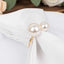 10 Pack White Pearl Gold Metal Napkin Holders Dining Table Decor, Elegant Round Wedding Napkin Rings - 2.5"