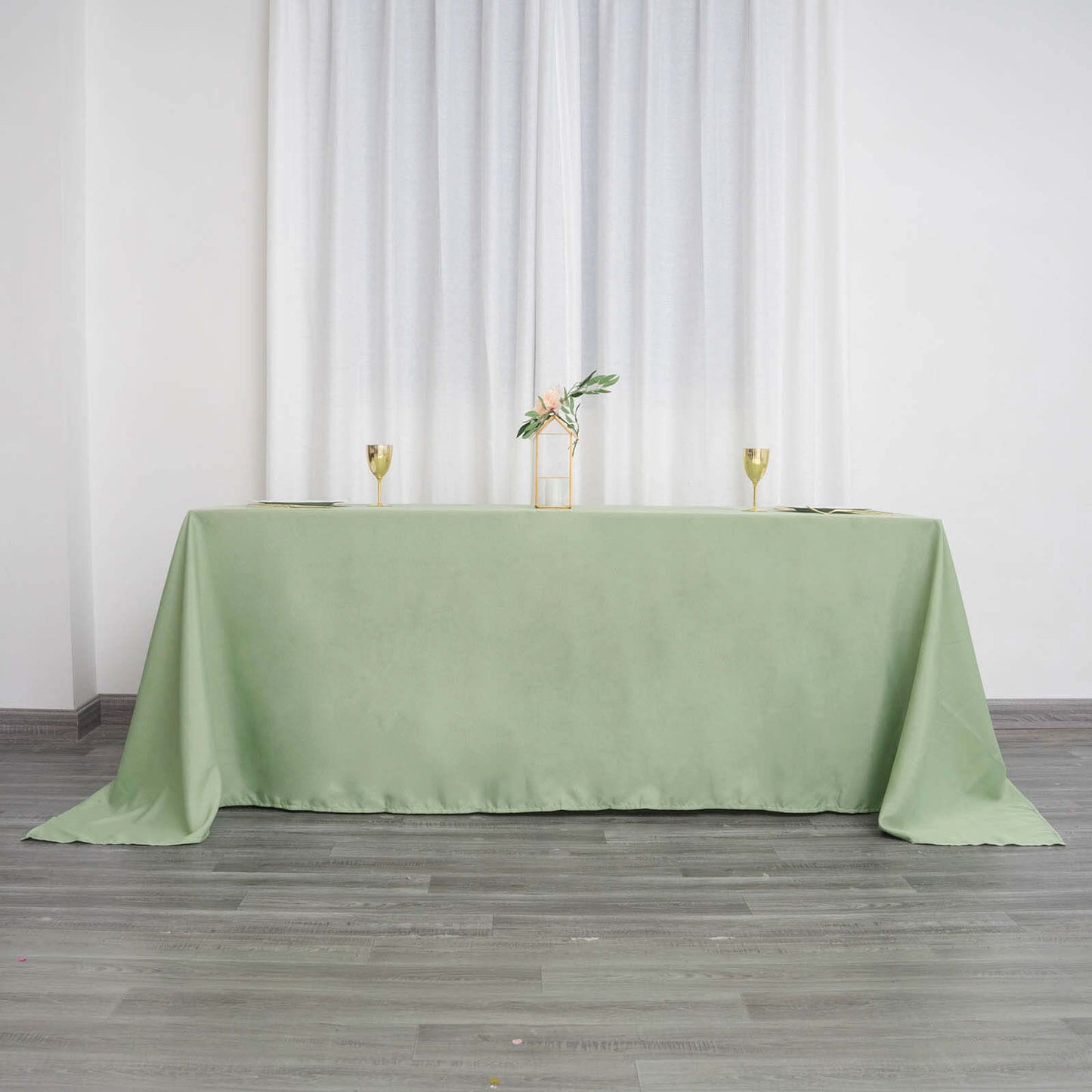 Polyester 90"x132" Rectangle Tablecloth Sage Green - Seamless Wrinkle-Resistant Table Cover