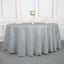 Taffeta 120" Round Tablecloth Silver - Seamless Accordion Crinkle Table Cover