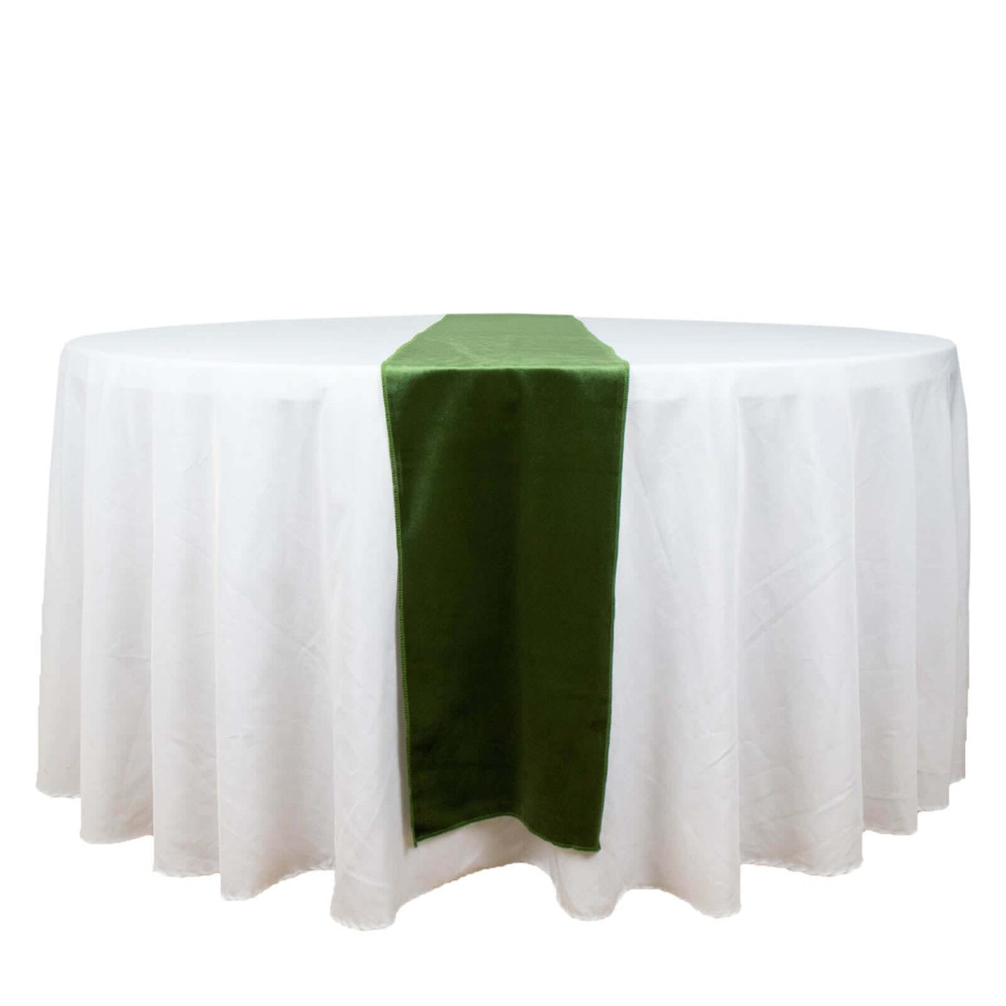 Premium Velvet 12"x108" Table Runner Olive Green - Sheen Finish Reusable Table Decor