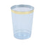 25-Pack Plastic Tumbler Cups Transparent Dusty Blue with Gold Rim - Stylish Disposable Party Glasses 10oz