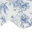 Polyester 132" Round Tablecloth White - Blue French Toile Pattern for Chic Weddings
