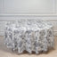 Polyester 108" Round Tablecloth White - Black French Toile Pattern for Chic Weddings