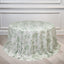 Polyester 132" Round Tablecloth White - Dusty Sage Green French Toile Pattern for Chic Weddings