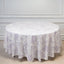 Polyester 108" Round Tablecloth White - Lavender Lilac French Toile Pattern for Chic Weddings