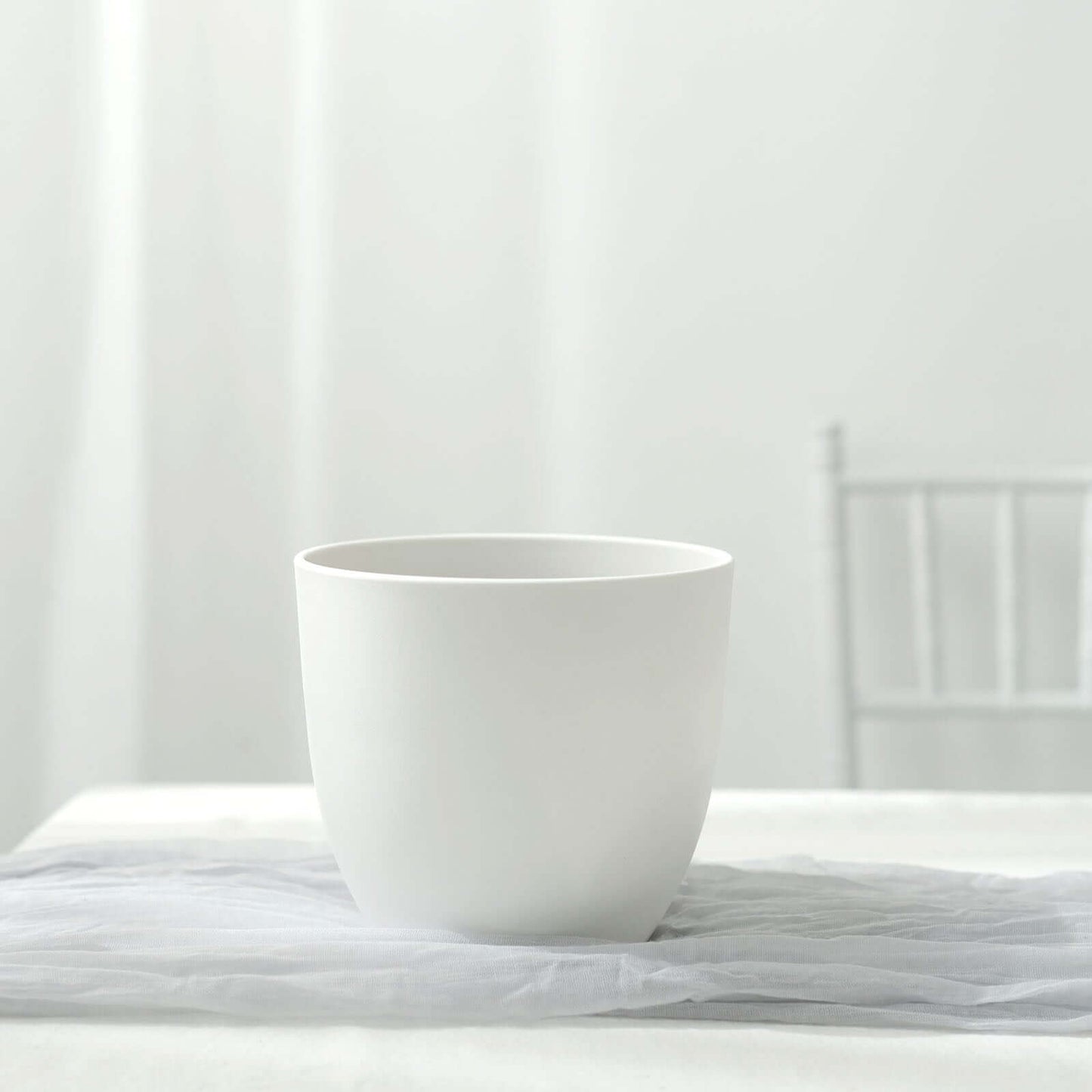 2-Pack Planter Pots Indoor Macrame Holder Design White - Plastic Plant Pots 5.5"