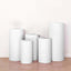 Set of 5 White Spandex Cylinder Pedestal Stand Covers, Stretchable Pillar Prop Covers - 160 GSM
