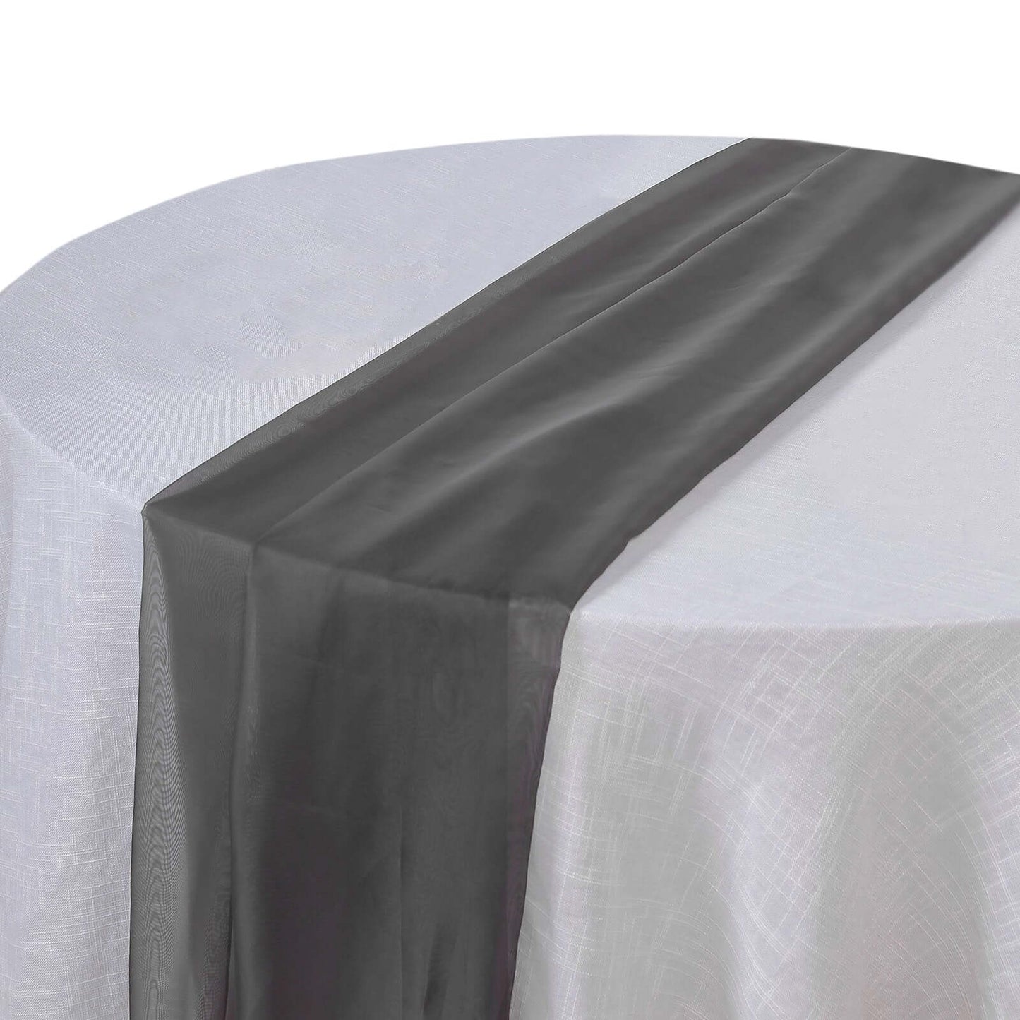 Chiffon 6ft Table Runner Black - Chic Flowy & Lightweight Table Decor - Linen Luxes