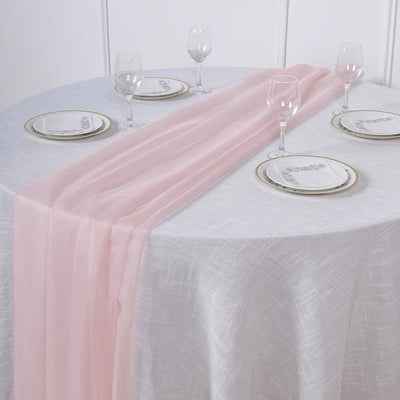 Chiffon 6ft Table Runner Blush - Flowy & Lightweight Table Decor - Linen Luxes