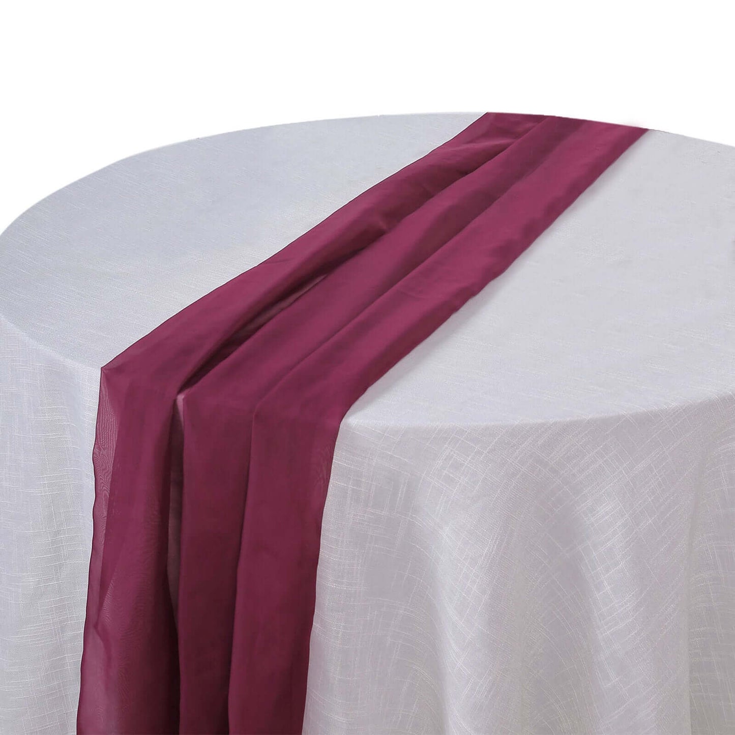 Chiffon 6ft Table Runner Burgundy - Flowy & Lightweight Table Decor - Linen Luxes