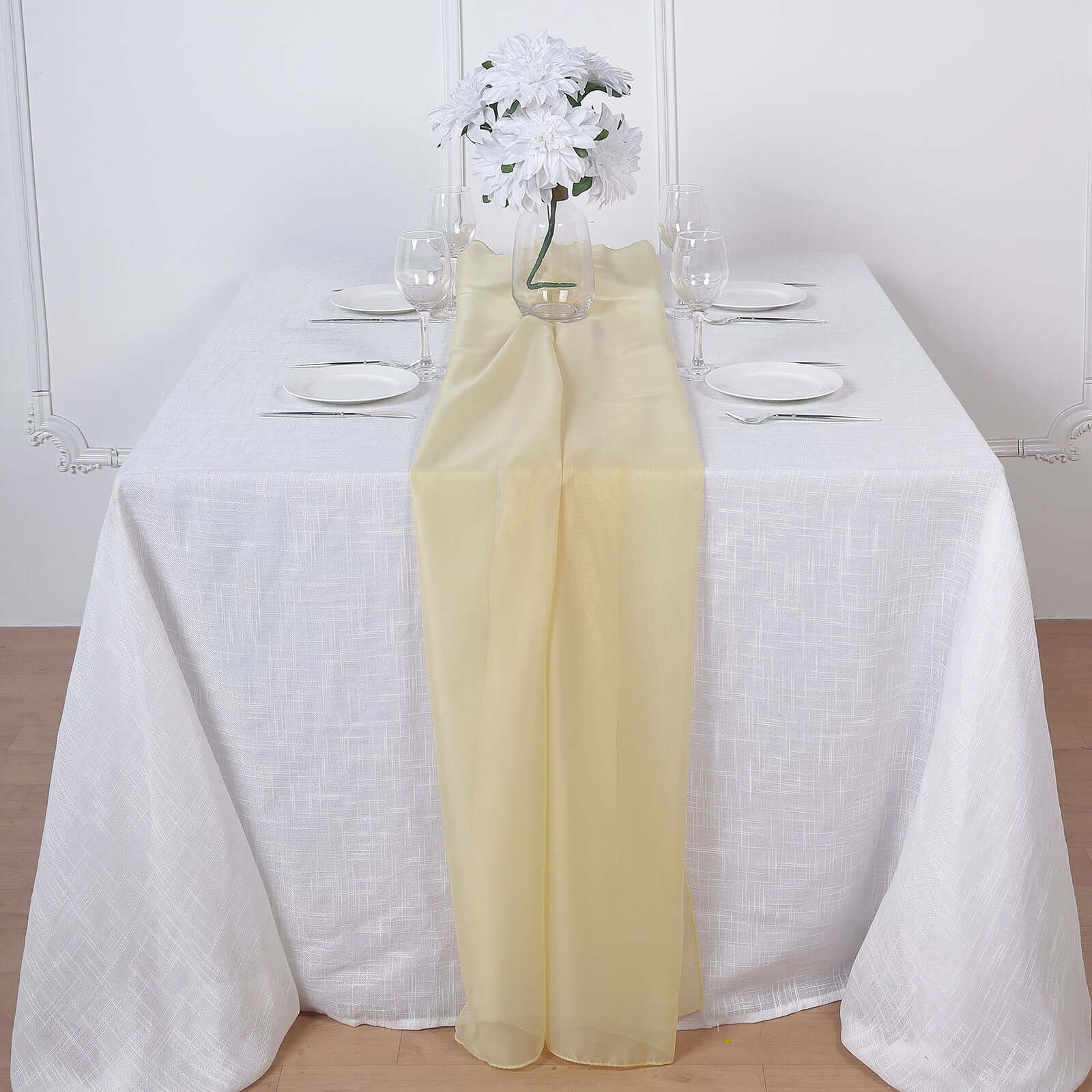 Chiffon 6ft Table Runner Champagne - Flowy & Lightweight Table Decor - Linen Luxes
