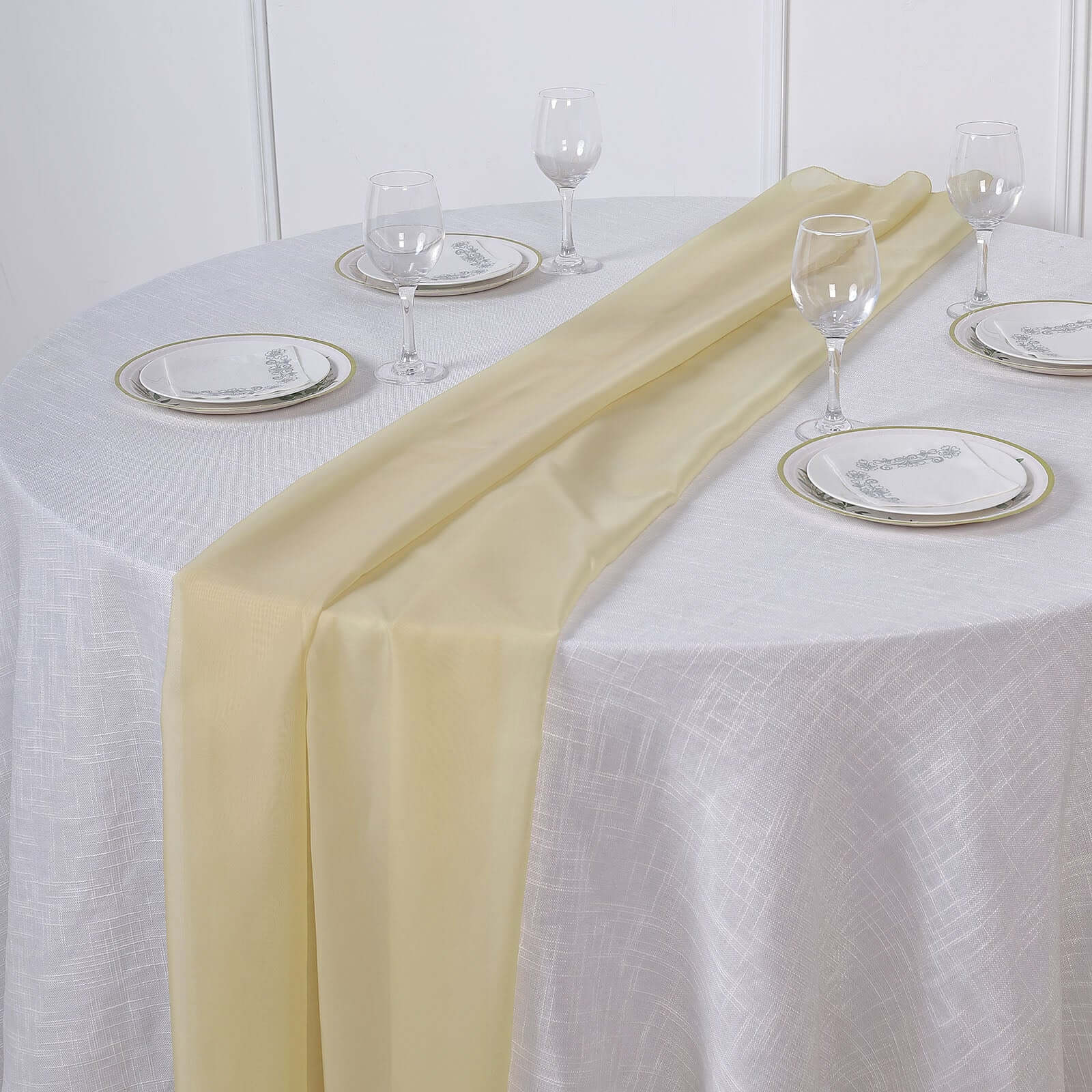 Chiffon 6ft Table Runner Champagne - Flowy & Lightweight Table Decor - Linen Luxes