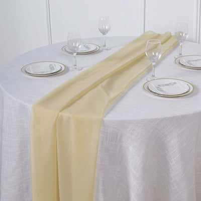 Chiffon 6ft Table Runner Champagne - Flowy & Lightweight Table Decor - Linen Luxes