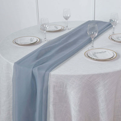 Chiffon 6ft Table Runner Dusty Blue - Flowy & Lightweight Table Decor - Linen Luxes