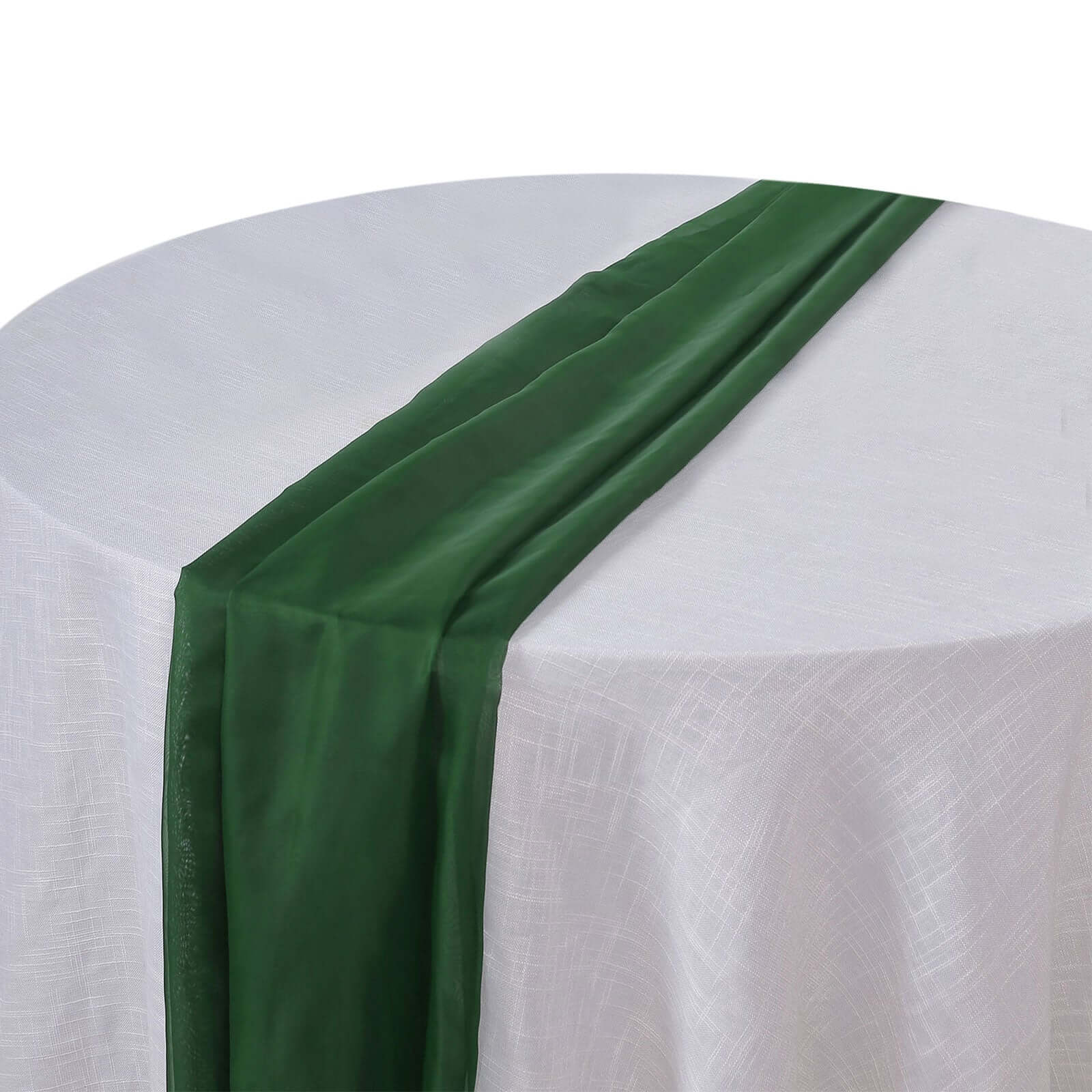 Chiffon 6ft Table Runner Hunter Emerald Green - Flowy & Lightweight Table Decor - Linen Luxes