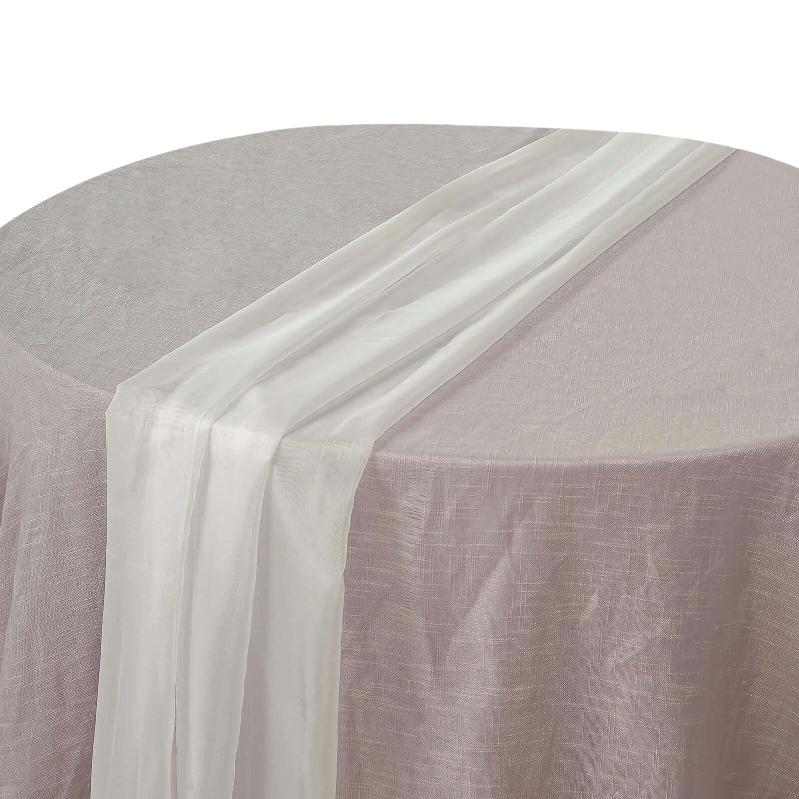 Chiffon 6ft Table Runner Ivory - Flowy & Lightweight Table Decor - Linen Luxes