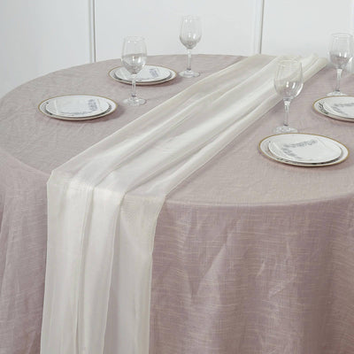 Chiffon 6ft Table Runner Ivory - Flowy & Lightweight Table Decor - Linen Luxes