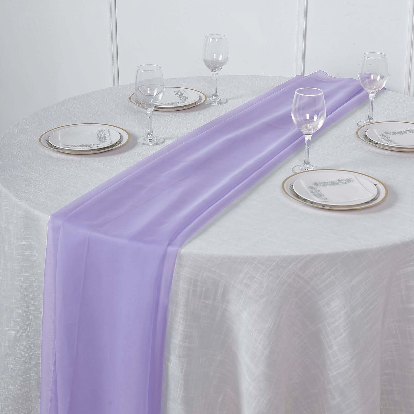 Chiffon 6ft Table Runner Lavender Lilac - Flowy & Lightweight Table Decor - Linen Luxes