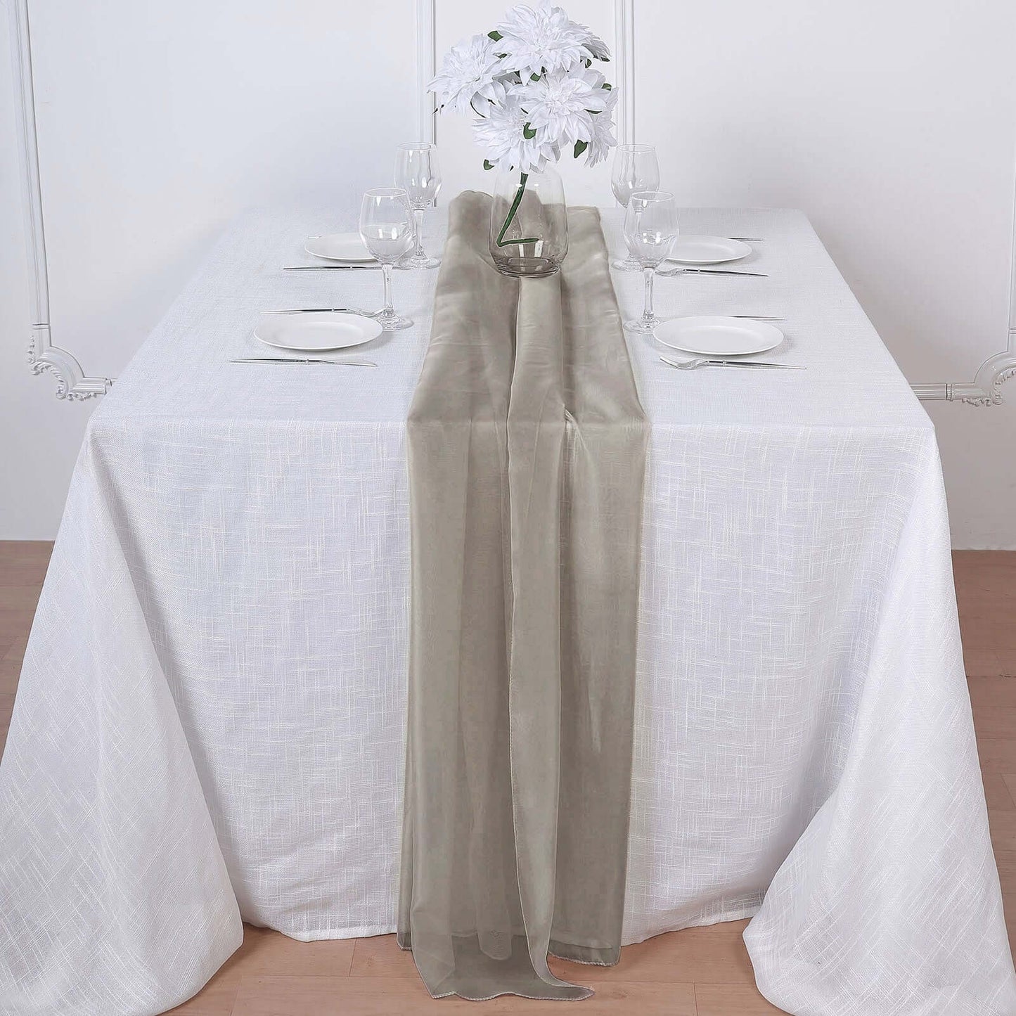 Chiffon 6ft Table Runner Natural - Flowy & Lightweight Table Decor - Linen Luxes