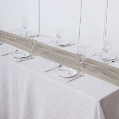 Chiffon 6ft Table Runner Natural - Flowy & Lightweight Table Decor - Linen Luxes